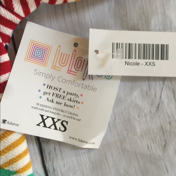 NWT LuLaRoe XXS Nicole Multi-Color Striped Dress - Picture 7 of 8